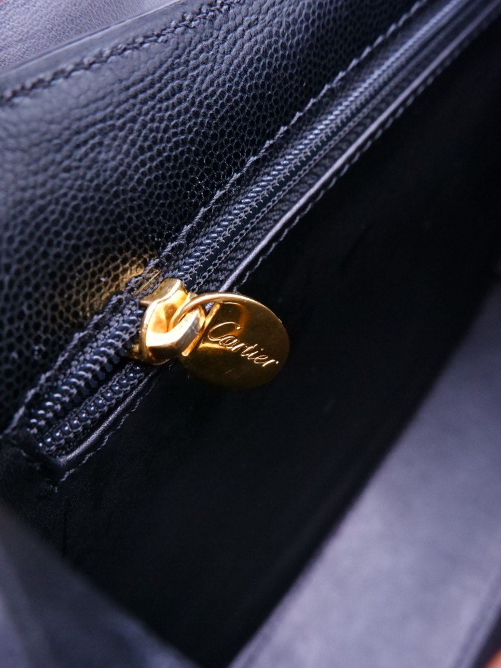 Vintage CARTIER Panthere Black Caviar Top Handle — 1995 - Picture 7 of 15